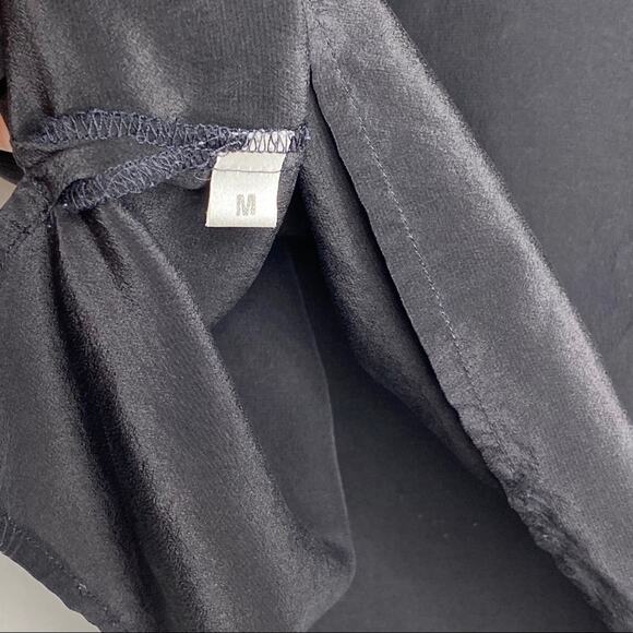 Vintage Richards & Jones Black 100% Silk Blouse Medium - Picture 7 of 11